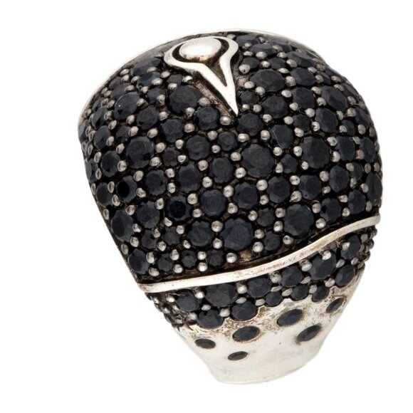 JOHN HARDY STERLING SILVER 925 SAPPHIRE BAMBOO LAVA DOME RING - Picture 2 of 9